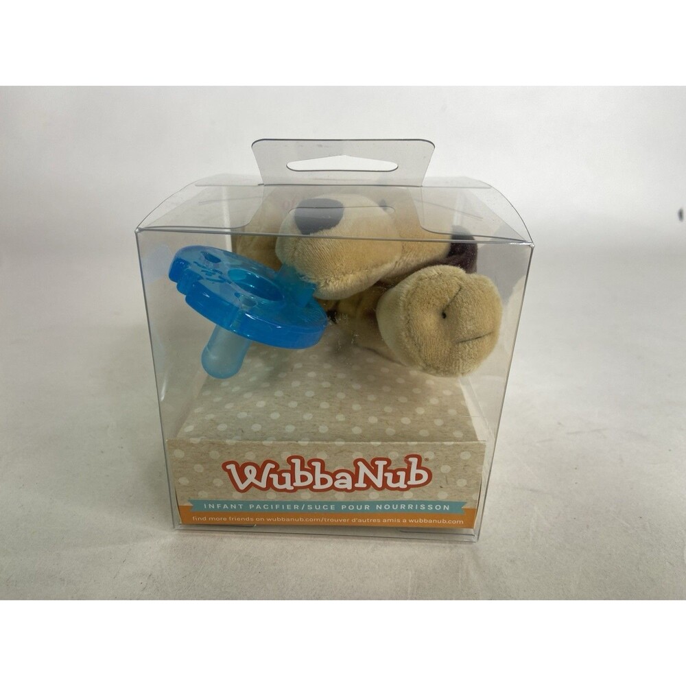 WubbaNub Infant Pacifier with Brown Dog Puppy Plush NEW